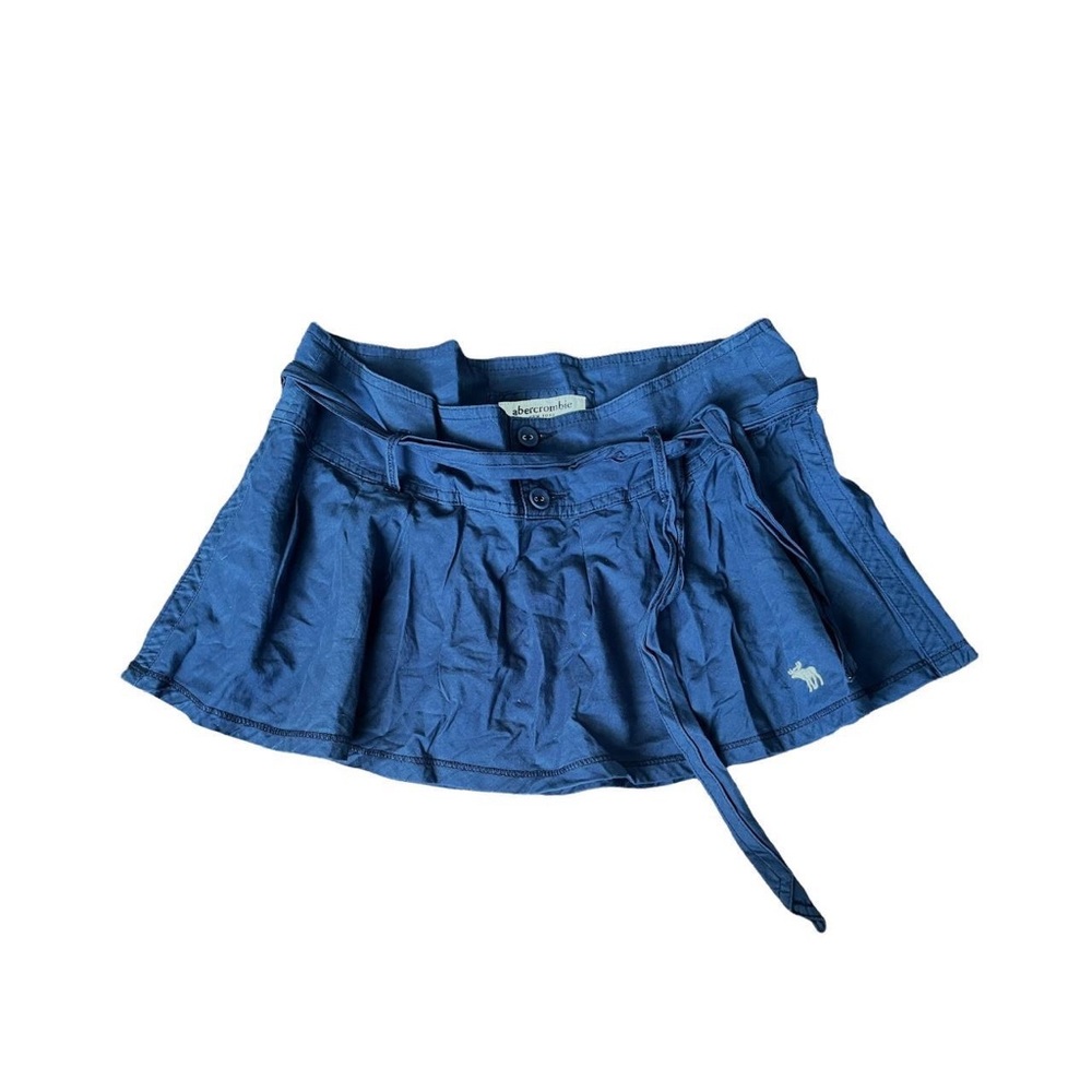 Y2K Abercrombie Kids Mini Skirt Navy Flare + Sash Kids’ XL Women’s 22-23”